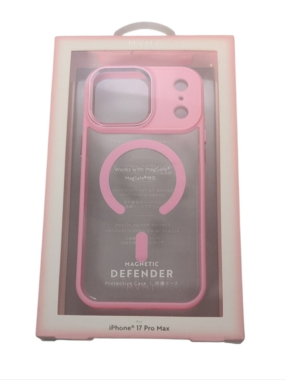 MVMT Pink & Clear Magnetic Defender iPhone 17 Pro Max Phone Case